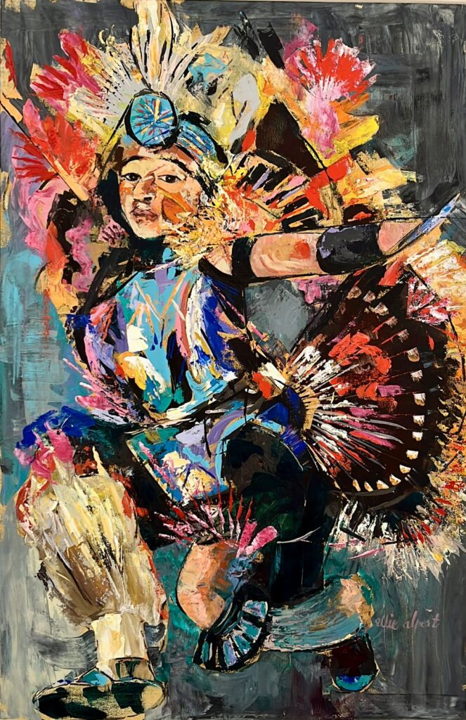 169A, Indian Dancing Solo, Acrylic Dimensions: 35.5" x 22.8" Collection: Private