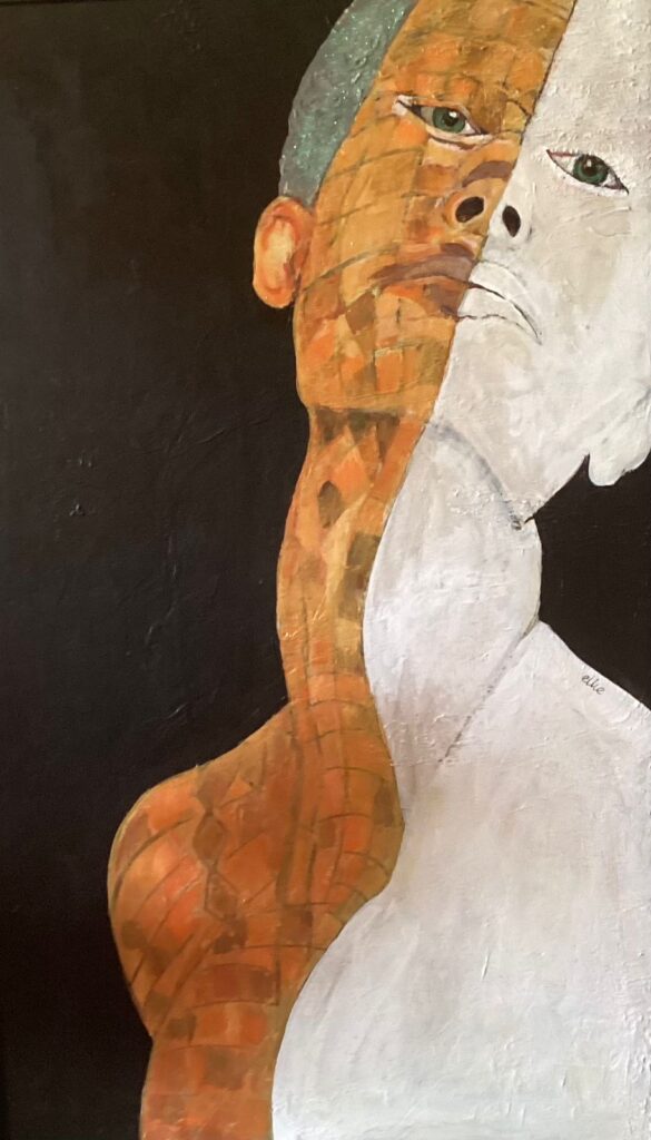 118A, Long Necked Woman, Acrylic Dimensions: W 18" x H 30" Collection: Available