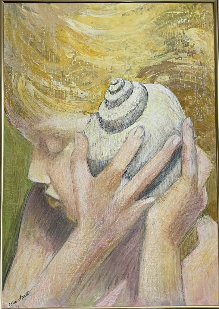 104A, Girl with Shell, Acrylic Dimensions: W 24" x H 17 1/8" Collection: Available