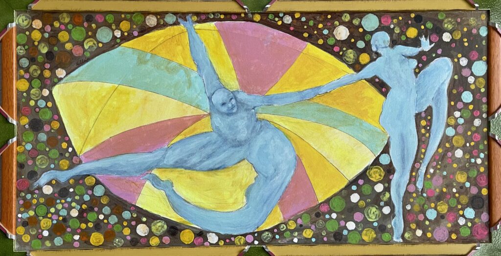 145A, Blue Dancers, Acrylic Dimensions: W 32" x H 17" Collection: Available