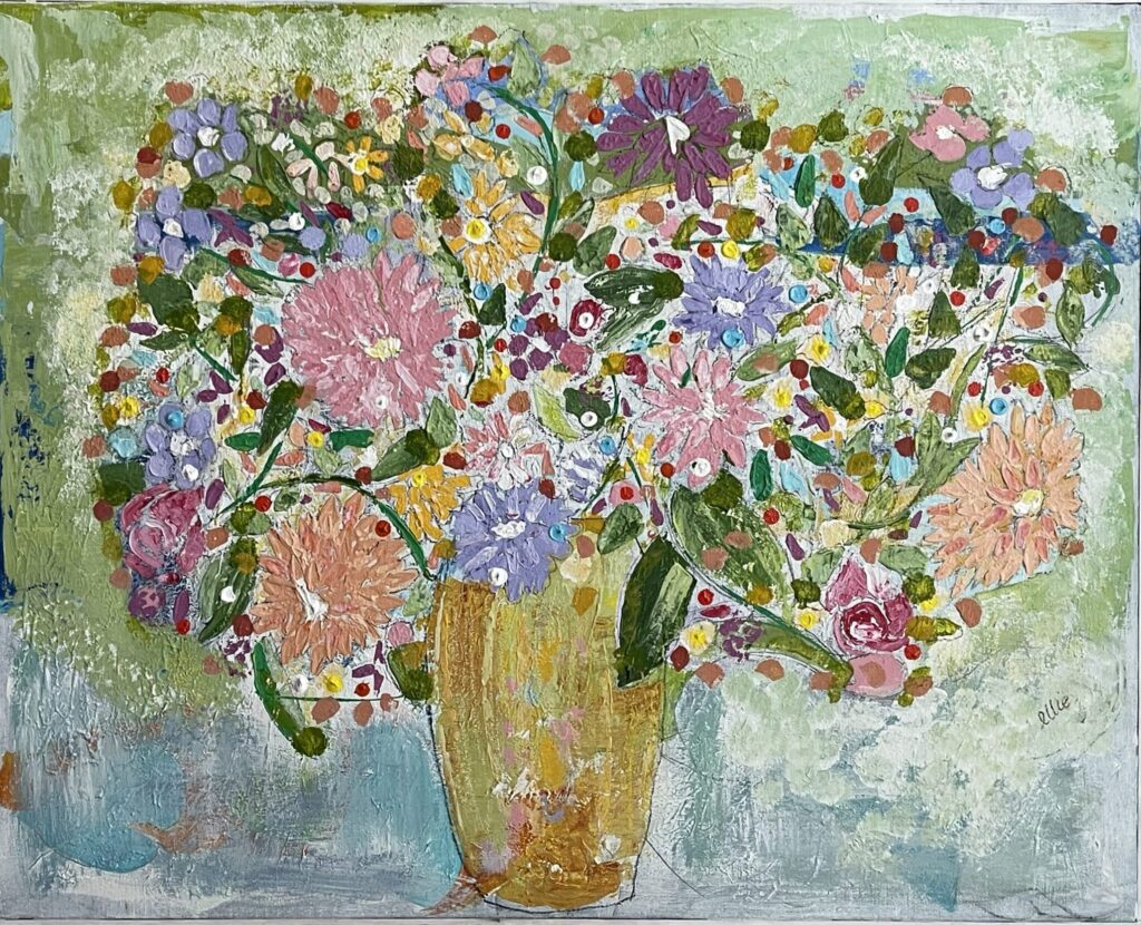 175A, Floral in Pastels, Acrylic Dimensions: W 1/2" x H 32 3/4" Collection: Available