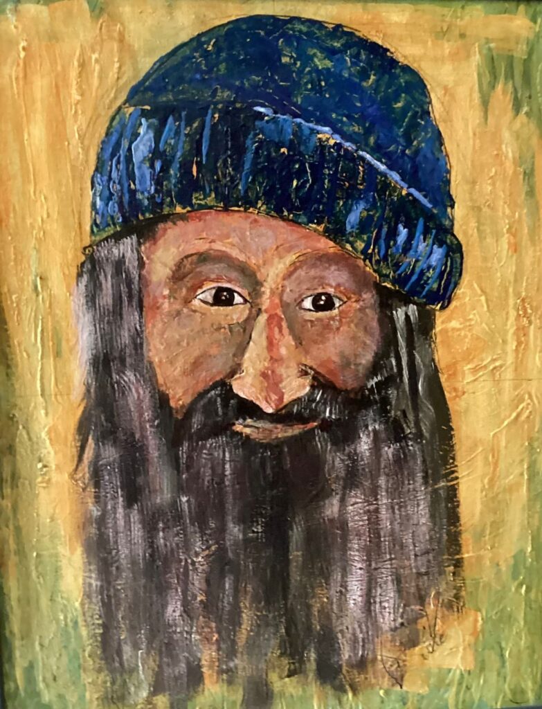 103A, Bearded Man, Acrylic Dimensions: L 21.5" x W 17 1/4" Collection: available