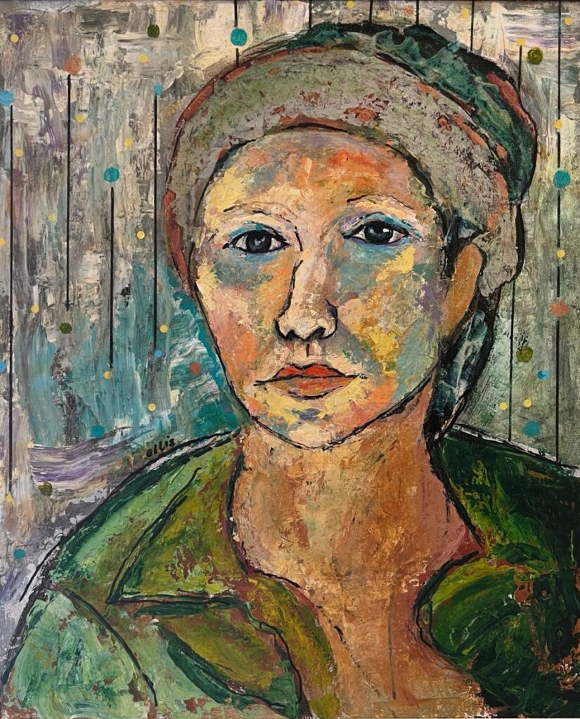 135A, Lady in Green Blouse, Acrylic Dimensions: W 20" x H 24" Collection: Available