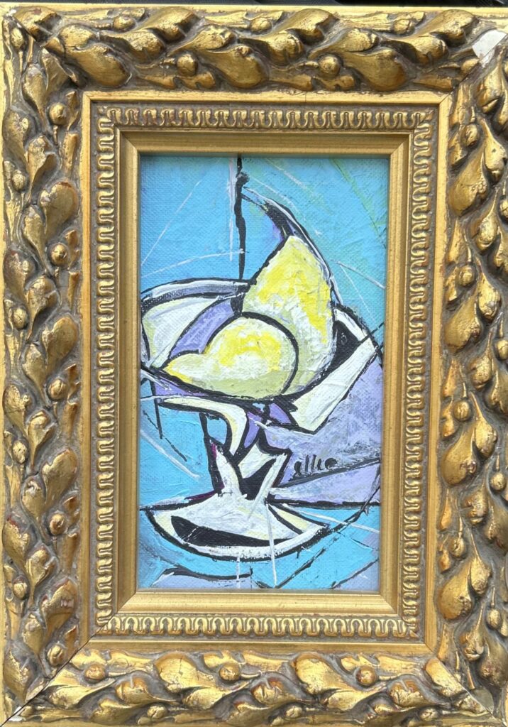 191A, Tiny Fruit Bowl, Acrylic Dimensions: W 5" x H 10" Collection: Private