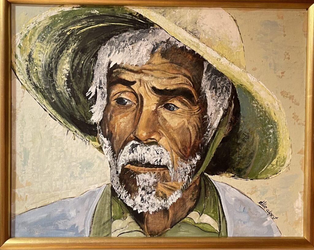 200A, Bearded Old Man in Hat, Acrylic Dimensions: W 29" x H 24" Collection: Private