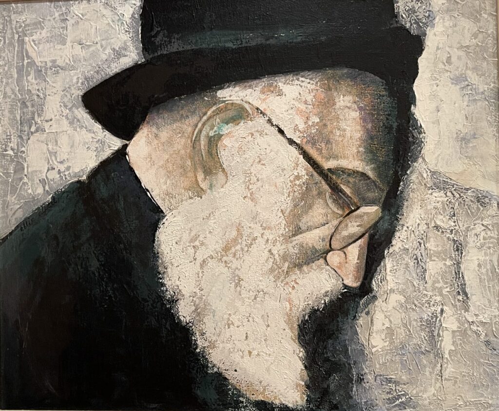 201A, Praying Man, Acrylic Dimensions: W 26" x H 22" Collection: Private