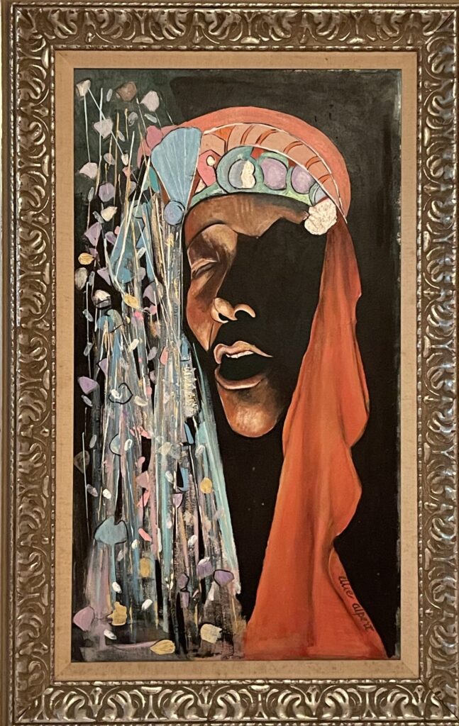 197A, Wailing Man (orange scarf), Acrylic Dimensions: W 25" x H 39" Collection: Private