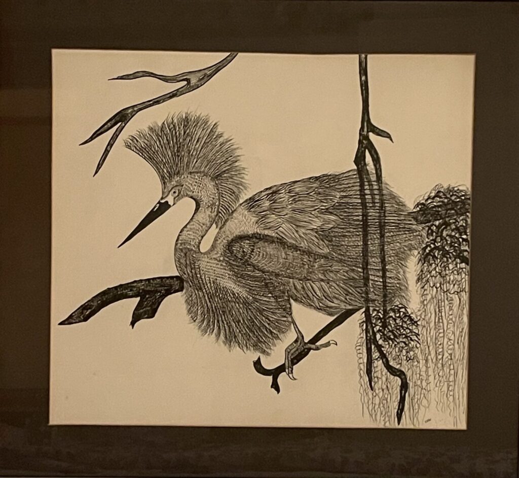 198I, Bird in Ink, Ink Dimensions: W 25" x H 23" Collection: Private