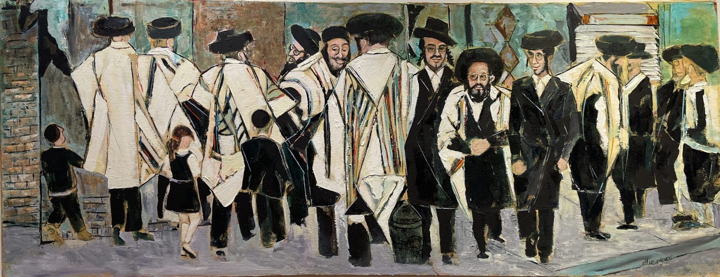 207A, Hassidic Men, Acrylic Dimensions: Don't have measurements Collection: Private
